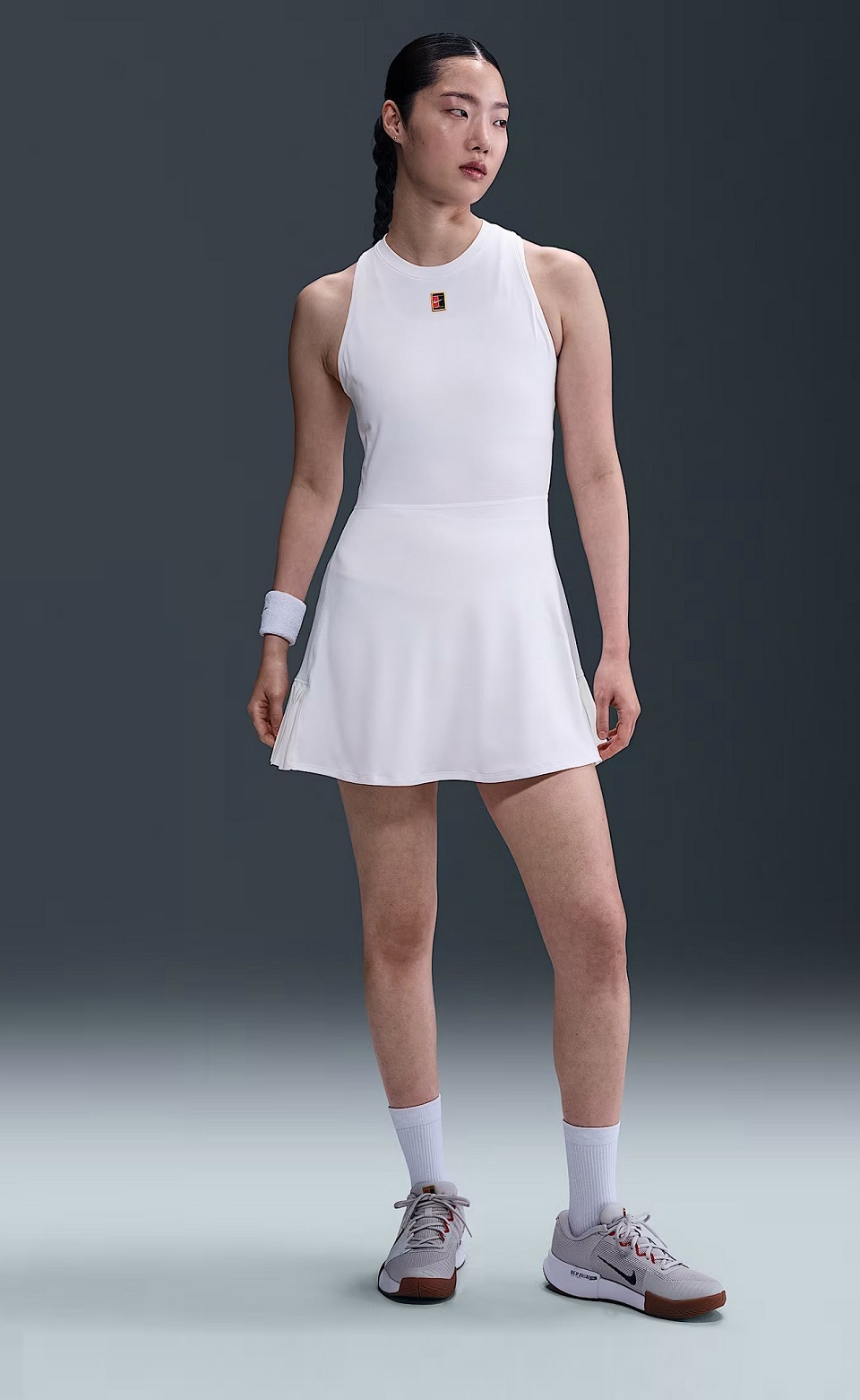 NIKE - Nike Court Slam Kadın Beyaz Tenis Elbisesi