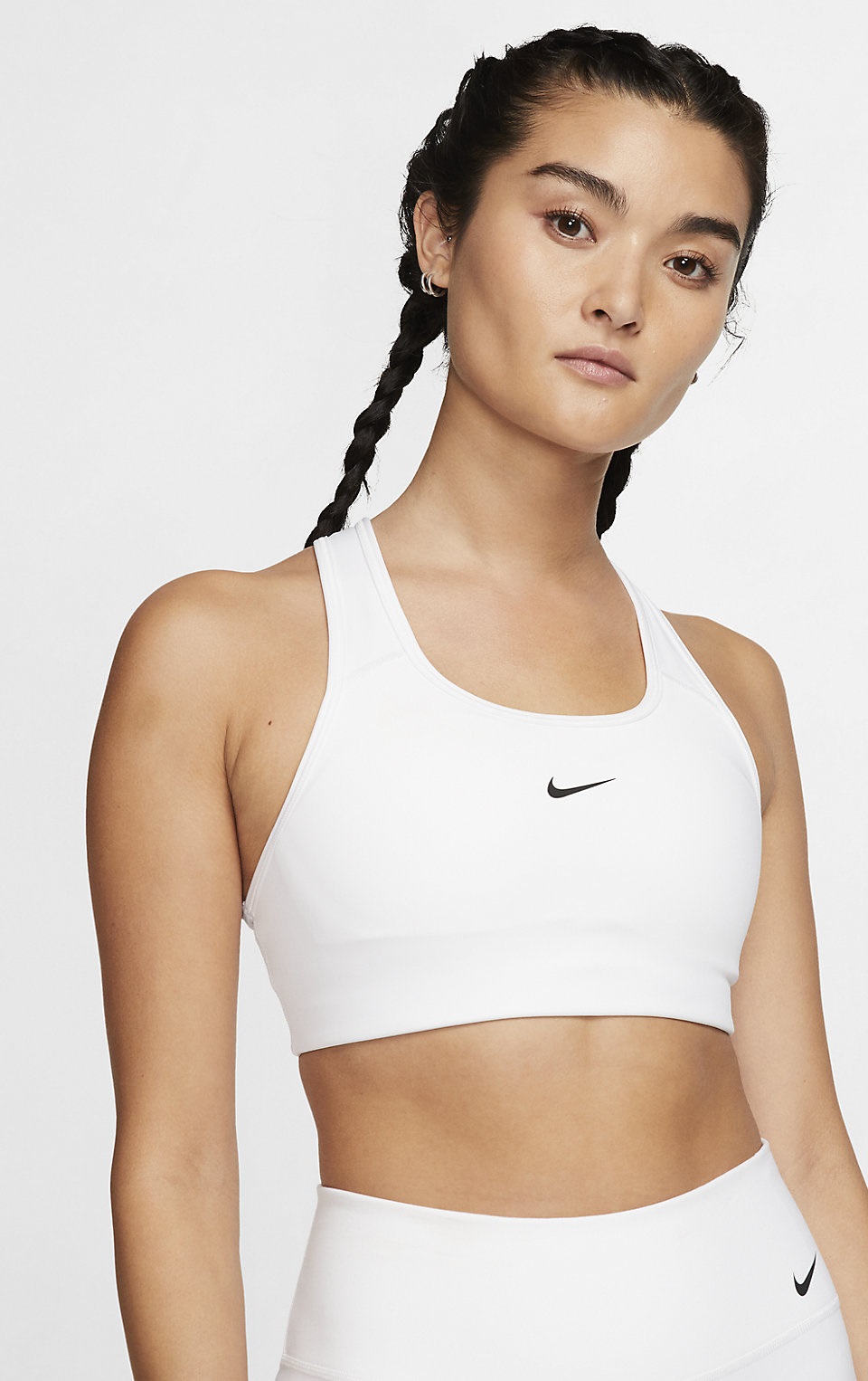 NIKE - Nike Dri-FIT Swoosh Sporcu Sütyeni Beyaz