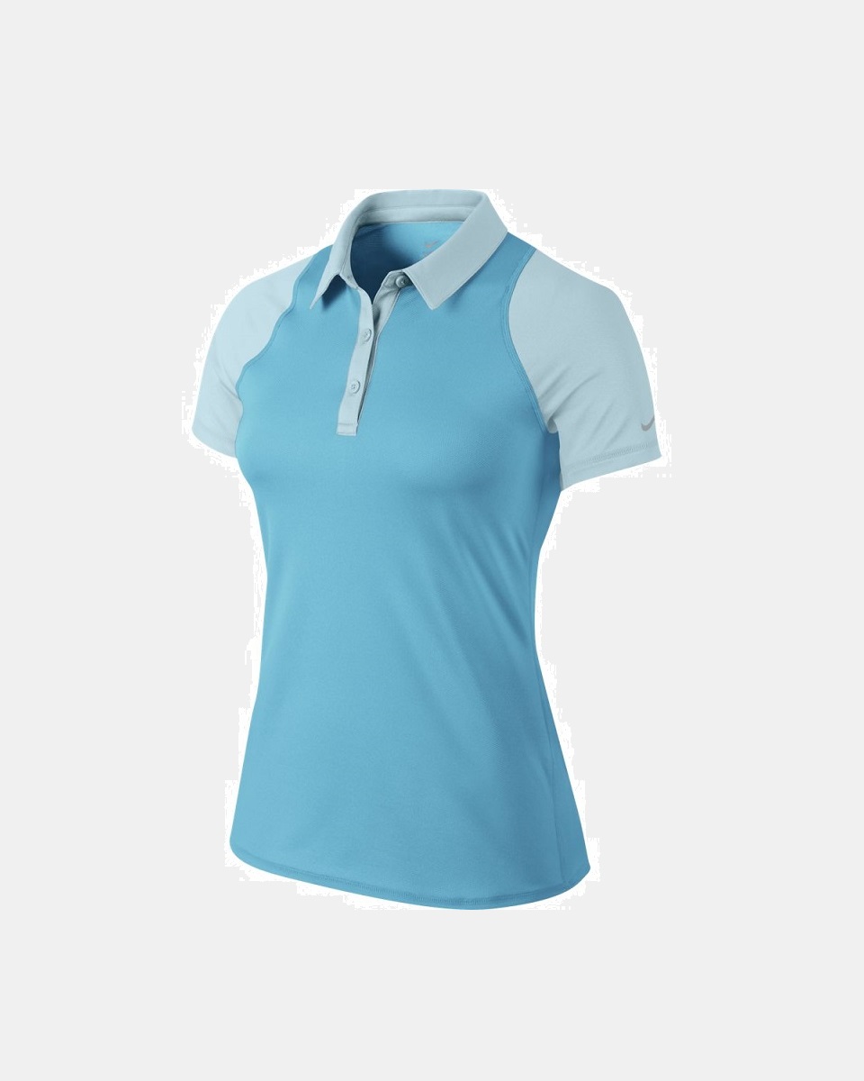 NIKE - Nike Sphere Ss Polo Kadın T-Shirt Mavi