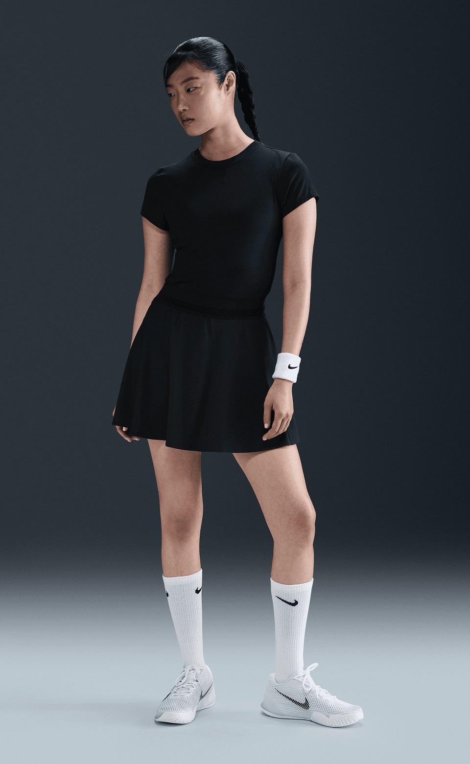 NIKE - NikeCourt Advantage Dri-FIT Kısa Kollu Kadın Tenis Üstü