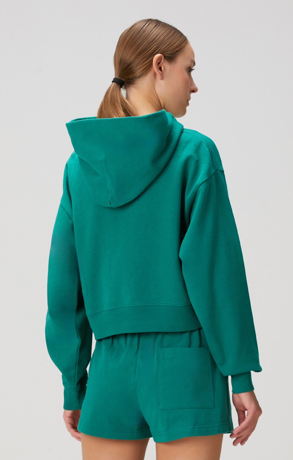 Sporty & Rich Crown Tenis Koyu Yeşil Crop Sweatshirt