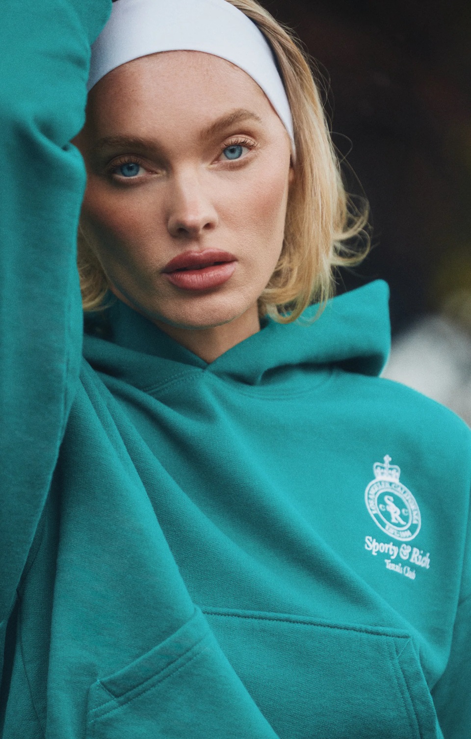 Sporty & Rich Crown Tenis Koyu Yeşil Crop Sweatshirt